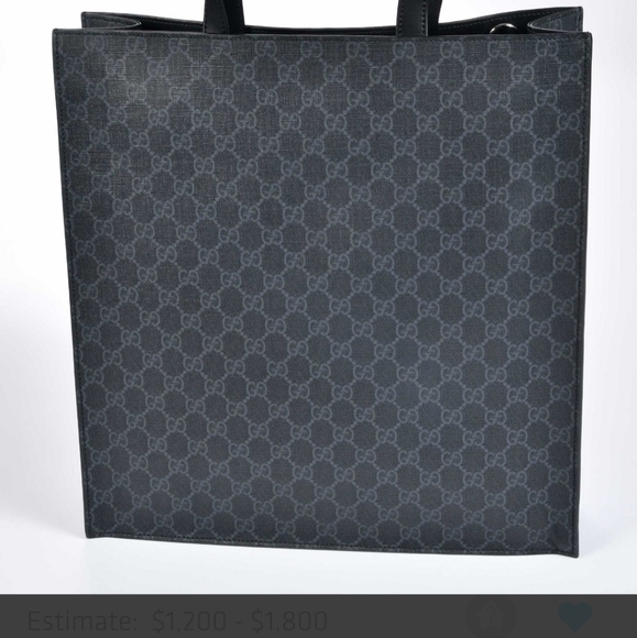 Soft GG Supreme Monogram Appia Calfskin Web Vertical Tote Black - Picture 4 of 9